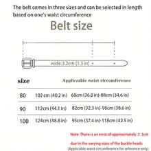 Men's Black Distressed Leather Belt, Minimalist Metal Buckle, Versatile For Jeans, Business & Casual Pants - A - View 6