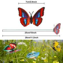 3D Lifelike Butterfly Decorations, Outdoor Garden Decor, Gardening Craft Supplies, Photography Props (Same Color Butterflies, Random Patterns) - Multicolor - View 6
