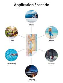 1条黄色海星珍珠印花沙滩巾，超柔软纤维长方形速干吸水沙滩巾，适合户外旅行、露营、海滩、浴室、春夏秋季度假，沙滩必备品 - 彩色 - 查看 8