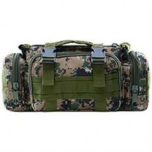 Bolsa de Cintura Impermeable de Gran Capacidad y Múltiples Capas, Adecuada para Equipo de Pesca, Conjunto de Camping Multifuncional - Color digital de la selva - Ver 12