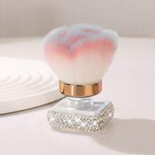 1pc Rhinestone Decorated Multi-Function Makeup Brush, High-End Rose Shaped Powder Blush Brush With Crystal Decor, Portable Travel Friendly, Can Also Be Used As Nail Art Dust Brush - Multicolor - View 9