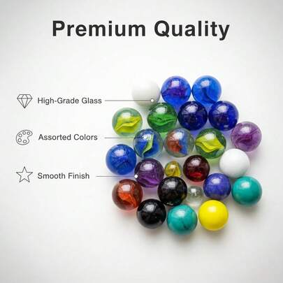 100颗/套 直径1.6厘米 彩色图案玻璃珠，多用途艺术珠，适用于DIY夜灯、花瓶填充物、水族箱装饰、青少年礼物、家居装饰配件 [随机组合]