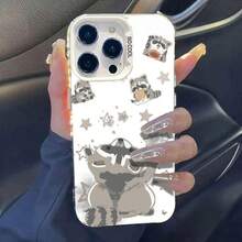 Funda de teléfono con diseño de dibujo animado de mapache kawaii para 17 16 15 14 13 12 11 PRO PLUS MAX # YGCYKHX1 traducido al español: YGCYKHX1 - Negro reflectante 6 - Ver 10