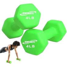 Mancuernas Fitness de Neopreno Hexagonales, Neopreno Recubierto Mancuernas De Mano, Disponible en Varios Pesos Colores y Combinaciones, Ideales para Entrenamiento de Cuerpo Completo, Entrenamiento de Fuerza(Verde-4LB) - Multicolor - Ver 1