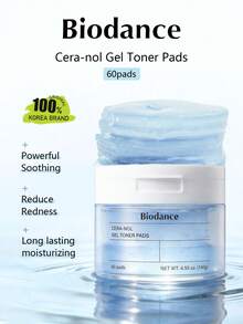 Biodance Cera-Nol 60片凝膠浸潤面部棉片，保濕舒緩，溫和配方，旅行方便，韓國化妝品 140g/4.94 Oz - 60Pads - 查看 2