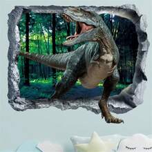 ウォールステッカー 3D 壊れた壁 恐竜 かわいい 動物 おしゃれ 子供 部屋 寝室 リビングルーム ベッドルーム 女の子 背景の壁 防水 はがせる ウォールシール 壁紙 シール - 写真の通り - チェックする 3