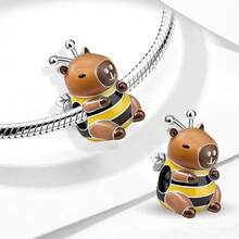 1pc Capybara Bee Shaped Beads, Suitable For Bracelet, Elegant Jewelry Making Pendant - Style 13 - View 4