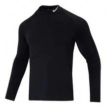 Nike 男子PRO秋冬運動跑步訓練速乾保暖薄絨緊身長袖 - 黑色 - 查看 9
