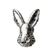 1个兔耳形锌合金橱柜/抽屉拉手，经典金属工艺，单孔设计，适用于橱柜和抽屉 - 銀色 - 查看 2