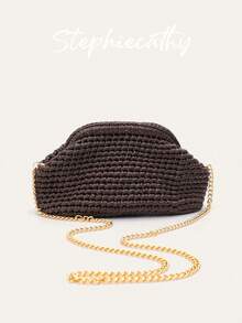 Women's Clutch Bag PU Vegan Leather Luxury Elegant Handmade Woven Ruched Clouds Handbag Long Metal Chain Shoulder Cross Body Purse Slouchy Casual Daily Travel Holiday Commute Vacation Versatile - Multicolor - View 16