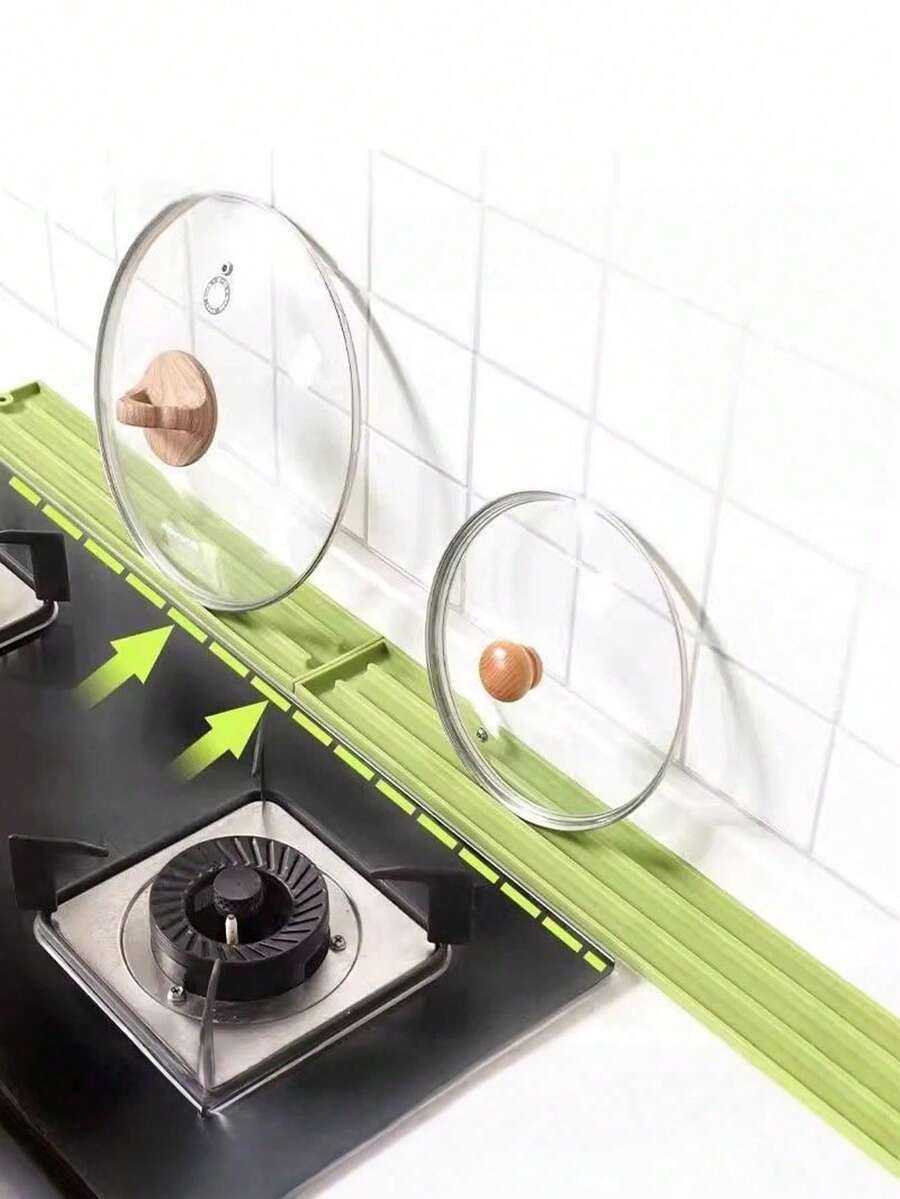 1件装窄缝锅盖收纳垫 厨房台面炉灶锅铲砧板 多功能收纳架垫 防滑沥水垫