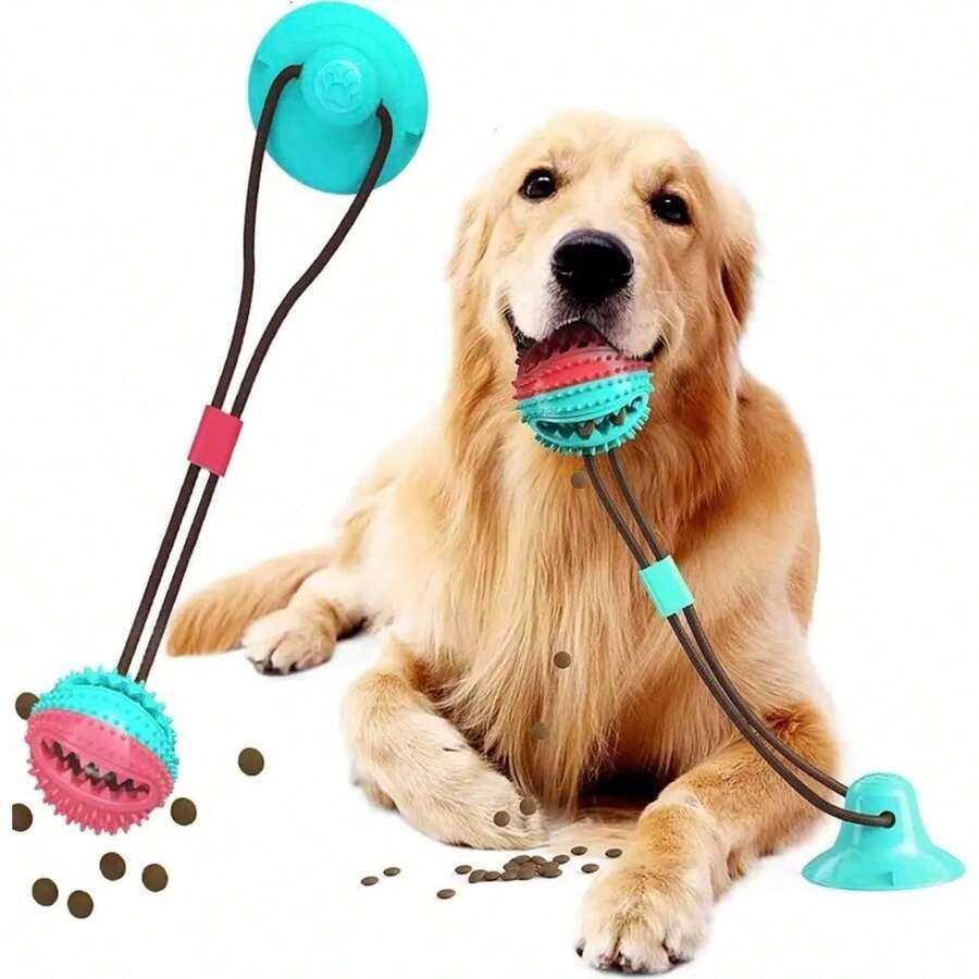 Interactive Dog Chew Toy With Treat Dispenser – Durable Chew & Teeth Cleaning Rope Ball For Aggressive Chewers, Puppy Training, And Boredom Relief (Blue) - 藍色 - 查看 1
