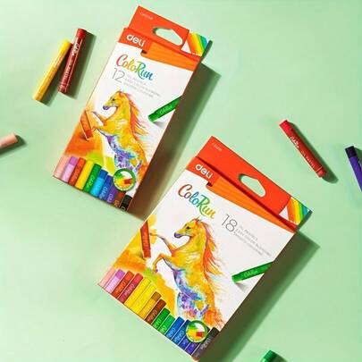 12/18 Colors Oil Pastels, Graffiti Wax Crayons, Vibrant Painting Supplies