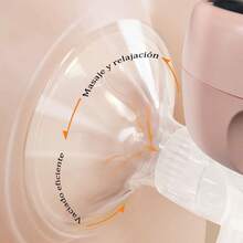 Extractores de Leche Portátil Inalámbrico, Recargable De Silicona De Bajo Ruido,4 Modos Y 9 Velocidades, Con Pantalla Led, Viene Con 1 Botella De 180 Ml Con Chupete, Libre De Bpa, Fácil De Transportar - Rosa Pálido - Ver 6