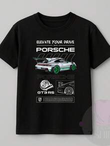 Camiseta Streetwear Carros Skyliiine GT3RS Automóveis Veículos Corrida Drift Street Moda De Rua Cultura Urbana Skatistas Unissex Masculino Feminino 100% Algodão Top Premium Streetwear Lançamento Envio Imediato Varias Cores!! - 72578-GT3 RS - Visão 2