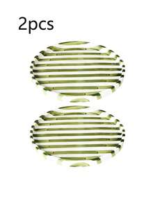 1pc/2pcs Handpainted Striped Ceramic Plate, Elegant Ceramic Dessert/Snack/Jewelry Tray, Suitable For Breakfast, Steak, Pasta, Afternoon Tea, Holiday Gifts - Multicolor - View 14