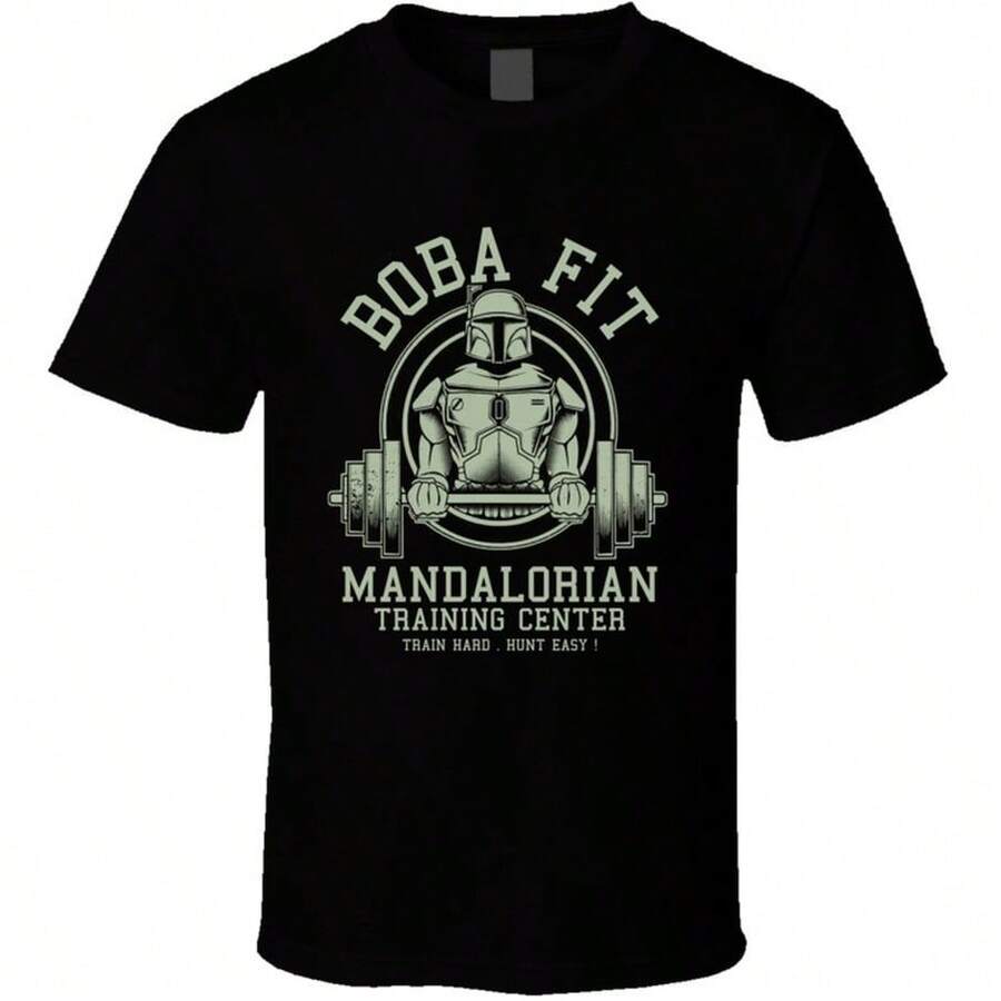 Camiseta de fan de Boba Fit Mandalorian Training Center - Negro - Ver 1