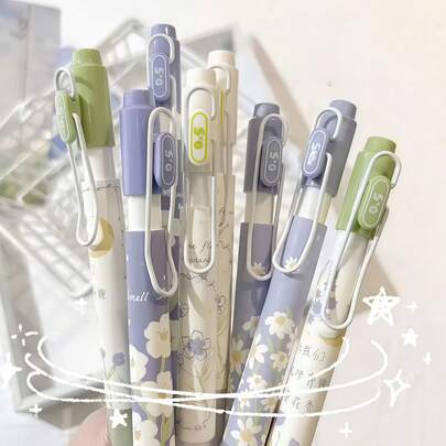 Flower Style Gel Link Pens,Fine Point 0.5 Mm,High-End Series Pens For Journaling Note Taking, Cute Office School Supplies Gifts For Women Men