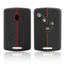 适用于雷诺梅甘娜、卡嘉、拉古娜3、克里欧4、卡缤、科雷傲、舞台、风景3、洛根、尼玛、弗鲁恩斯、佐伊的优质硅胶汽车钥匙保护套 - 防震、防尘、防刮擦，全方位保护钥匙壳，触感柔软。 - A - 查看 10