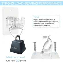 8PCS No Drill Curtain Brackets, Nail Free Adjustable Curtain Hooks For Rods Under 1.57 Inch (Transparent),39841184 - Màu hồng gỉ - Xem 5