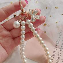 Pearl Decor Phone Lanyard And Wristlet - Elegant Fashion Phone Accessory With Butterfly & Key Chain Pendant - Stylish Beaded Strap, Convenient To Carry And Organize Compatible With Android And Most Smartphone,Gifts For Mother, Family, Friends, Kids, Birthday, Holiday Phone Chain - Multicolor - View 8