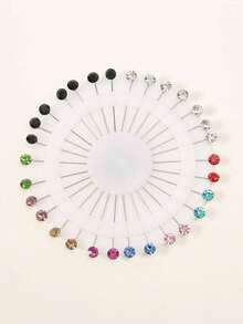 30 chiếc ghim cài khăn đính đá nhiều màu sắc, ghim cài thời trang cho nữ, thích hợp cho váy, đi biển, đi nghỉ mát. - 05-Màu đen trắng - Xem 6