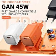 1pc 45W Fast Charging USB-C Charger, PD Wall Charger With Type-C Port, Portable Charger Compatible With IPhone 17 Pro Max/17 Pro/17/Air/16/15/14/13/12/11, Compatible With IPad, Pixel Devices - EU C Type Plug(220-240V) - View 7
