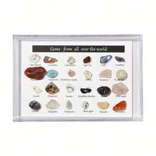 24pcs Mineral Rock Crystals Gift Box Gemstone Healing Energy Stones Irregular Shape Natural Specimen Collection Christmas Gift - Gravel Box - View 6