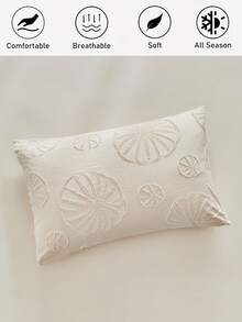 半件装卡其色波西米亚风簇绒纹理枕套，复古田园风树叶图案枕套，适用于卧室、客厅，波西米亚家居装饰，柔软透气，可机洗，四季皆宜，不含枕芯 - 卡其色 - 查看 2