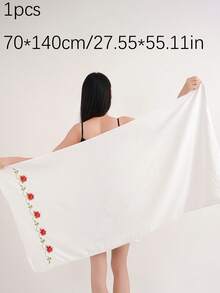 3/2/1件珊瑚绒刺绣玫瑰毛巾套装，浴室毛巾/浴巾，田园浪漫风格花卉图案，吸水性强，柔软蕾丝洗脸巾或浴巾，温馨家居浴室装饰，送给爱人的礼物，适用于浴室、酒店、健身房、旅行、礼品、沙龙、运动、户外、海滩、学校、返校季、旅行配件、家居必备、毛巾、护肤 - 彩色 - 查看 10