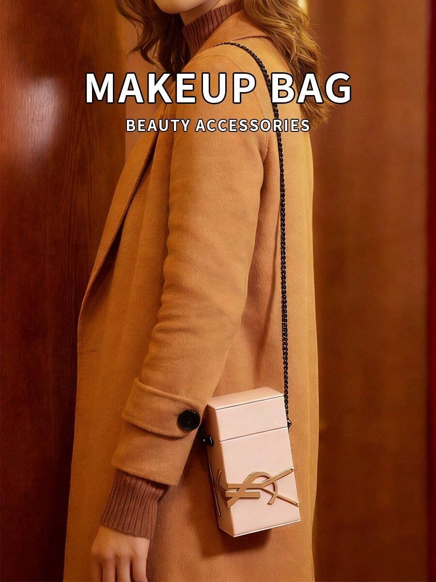 Bolso de hombro personalizado y bolso de cadena cúbica, diseño minimalista elegante, tono rosa, adecuado para compras, citas, trabajo y escuela - Rosa Pálido - Ver 1