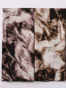 VizCrown品牌梦幻系列围巾，高品质印花缎面条纹头巾披肩，时尚穆斯林女性日常佩戴。 - 彩色 - 查看 5