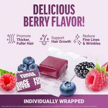 Force Factor Hair Wellness Soft Chews Dietary Supplement | With Clinically Studied Biotin | Supports The Appearance Of Thicker, Fuller, Stronger Hair For Women & Men | Mixed Berry Flavor | Non-GMO Gluten Free | 60 Soft Chews - 預設 - 查看 3