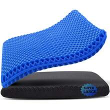 Quality Assurance Gel Cushion, Double Thick Gel Cushion Pressure Pain Relief, Breathable Wheelchair Cushion Chair Pads Car Office Chair (16x14x1.65inch) C59K - 1-藍色 - 查看 9