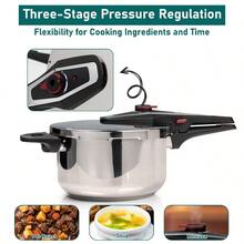 Stainless Steel Pressure Cooker – Large Induction Hob Compatible Cooker With Dual Handles For Fast Cooking At Home Or In Catering Kitchens - 4 Litre - View 7