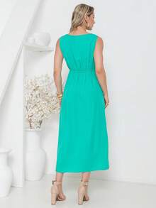 Cotton Dress, Comfortable And Simple. - màu xanh lá - Xem 7