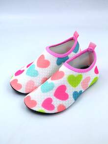 1 Pair Boys Black Dinosaur Rubber Anti-Slip Water Shoes For Beach, Soft Bottom Breathable Barefoot Shoes And Baby Walking Shoes - Pink - View 8