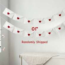 1件情人节心形留言横幅，带蝴蝶结；毛毡信封花环，带心形吊坠；新娘送礼会/婚礼装饰横幅背景；柔软的马黛茶染色乡村派对用品；婚礼/生日派对用品；房间背景装饰；新年礼物；母亲节；复活节 - 彩色 - 查看 8