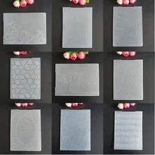 Bìa đựng tài liệu bằng nhựa dập nổi 2D, thích hợp để trang trí thiệp giấy DIY, sổ lưu niệm, trứng Phục Sinh, tường gạch hình trái tim, nốt nhạc, trang trí lễ hội. - trắng - Xem 2