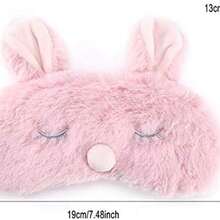 Qkiss 5 Colores Cute Animal Mscara de Ojo Antifaz para Dormir Christmas Deer Winter Cubierta de Sombra de Ojos y Cmoda(Conejo Rosa) - como se muestra en la figura - Ver 9
