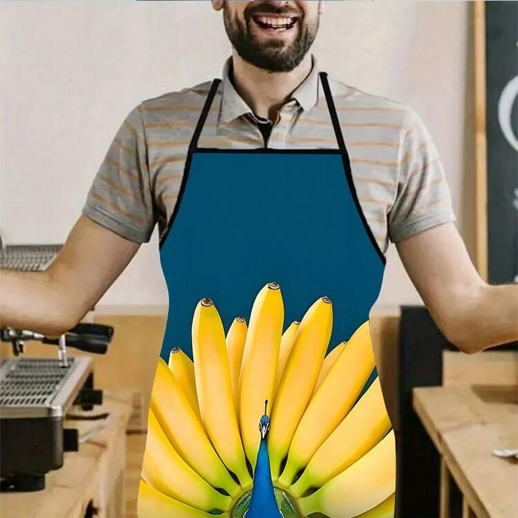 1PC Creative Garlic Swan Shaped And Banana Peacock Apron Fun Animal Vegetable Kitchen Apron Cooking Apron Home Baking Creative Gift Apron - Multicolor - View 11
