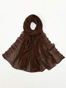 1 Stück Kamelien-Spitzen-Chiffon-Schal, Tuch, Umhang, weich, leicht, vielseitig einsetzbar, geeignet für Lässig, Formal, Reisen, Büro, Hochzeit, Valentinstag Geschenk - Verschiedenfarbig - Übersicht 6