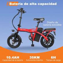 POP SHOPE S6 Electric Bicycle 35Km/H Max Speed 35Km Max Autonomy 10.4AH/48V Battery Capacity 120Kg Load Capacity with 2 Seats Foldable Bicycle with a Free Basket. - Nrgro - Ver 6