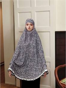 1pc Floral Print Pull On Style Hijab Boho Suitable For Daily And Festivals Abaya Accessories Valentine's Day Breathable Under Cap Valentines Veiled Clothes - Multicolor - View 12