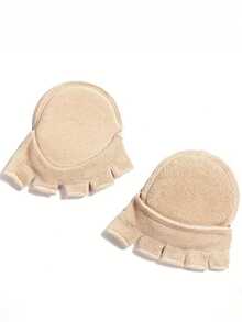 1双柔软硅胶前脚掌保护套，缓冲鞋垫，缓解高跟鞋、芭蕾舞鞋、运动鞋、雪地靴、休闲鞋、小白鞋的疲劳。 - 米色 - 查看 4