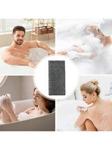 Toalla de baño exfoliante japonesa - Esponja de doble cara para fregar y masajear, diseño a rayas de microfibra súper suave, forma cuadrada adecuada para la ducha, unisex, artículo de baño esencial diario, accesorio de ducha, estilo de moda, tela duradera, toalla de mano - Multicolor - Ver 5