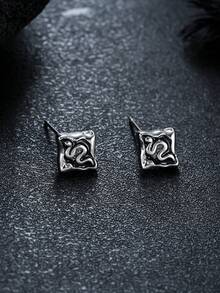 一对百搭优雅的蛇形水滴耳环，男女皆宜的曲线设计，适合日常佩戴、旅行、派对等场合。 - 彩色 - 查看 3