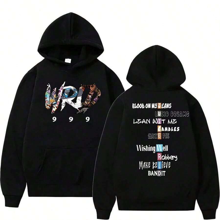 2026Juices Wrlds Songs Shirt, Hip Hop Rapper Juices Wrld 999 HoodieLoose And Comfortable,Casual And Easy-Goin,Valentine's Day Hoodie For Couples,New Years Outfit Women - màu đen - Xem 1