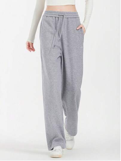 CAMEL CROWN 女士运动休闲裤，秋季新款，棉质舒适抗皱针织喇叭裤