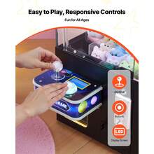 Claw Crane Machine, Medium-Sized Arcade Game Machine With Light & Sound, Adjustable Steel Claws, Precise Toy Candy Grabber Prize Dispenser Vending Toy, For Commercial Home Cinema, Black Purple - 查看 4